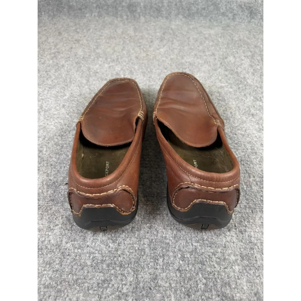 Rockport Shoes Mens 11.5M Brown Leather Driving Loafers Moccasins Preppy Classic